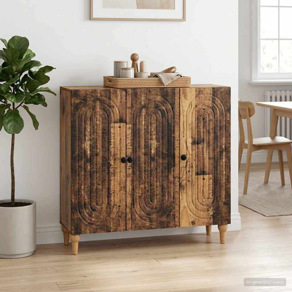 vidaXL Πλαϊνό γραφείο Παλαιωμένο ξύλο 89 x 34,5 x 80 εκ
