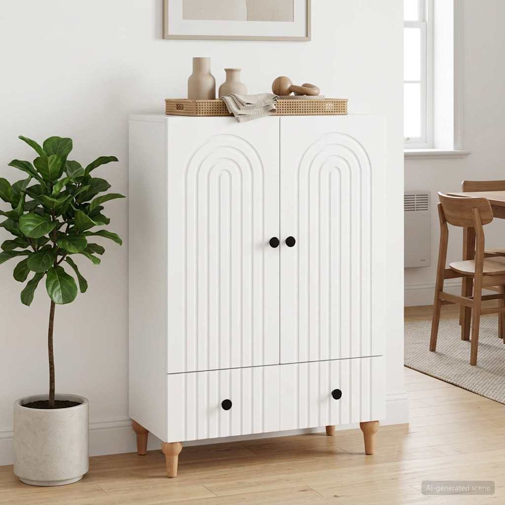 vidaXL Πλαϊνό γραφείο Λευκό 66 x 34,5 x 95 εκ. Επεξεργασμένο Ξύλο