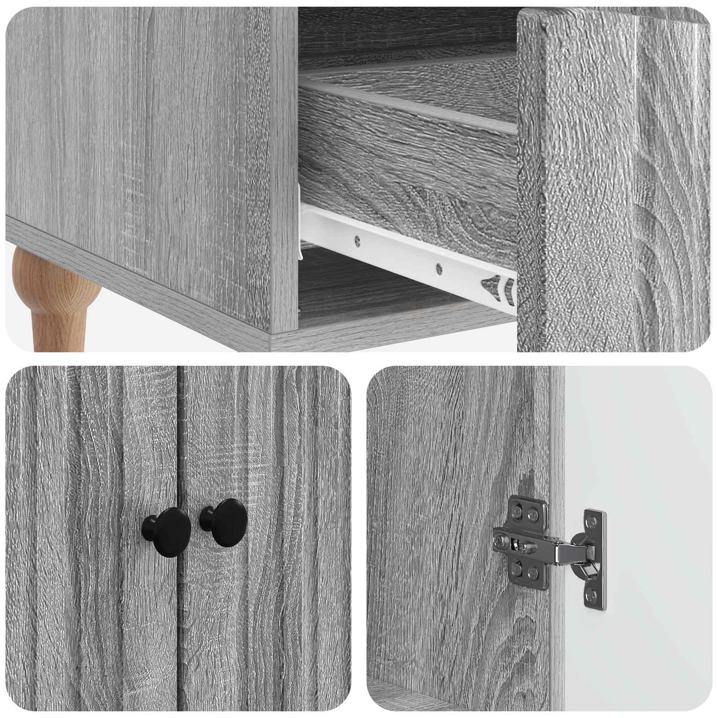 vidaXL Πλαϊνό γραφείο με συρτάρι Γκρι Sonoma 66 x 34,5 x 95 εκ.