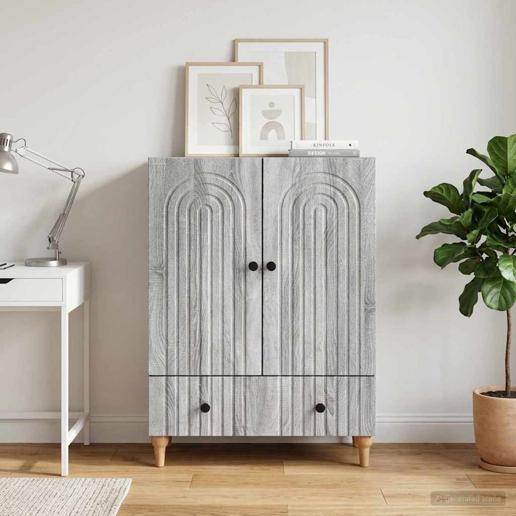 vidaXL Πλαϊνό γραφείο με συρτάρι Γκρι Sonoma 66 x 34,5 x 95 εκ.