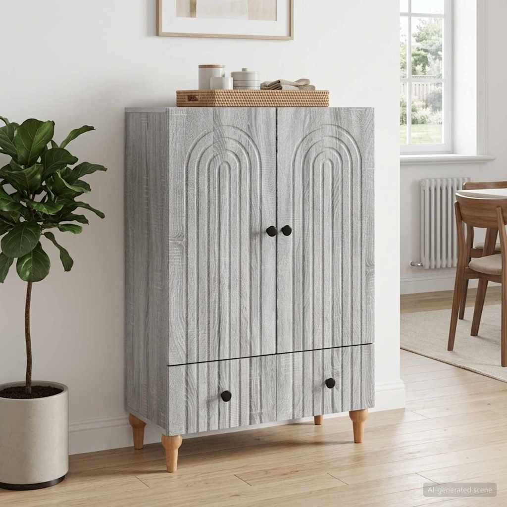 vidaXL Πλαϊνό γραφείο με συρτάρι Γκρι Sonoma 66 x 34,5 x 95 εκ.