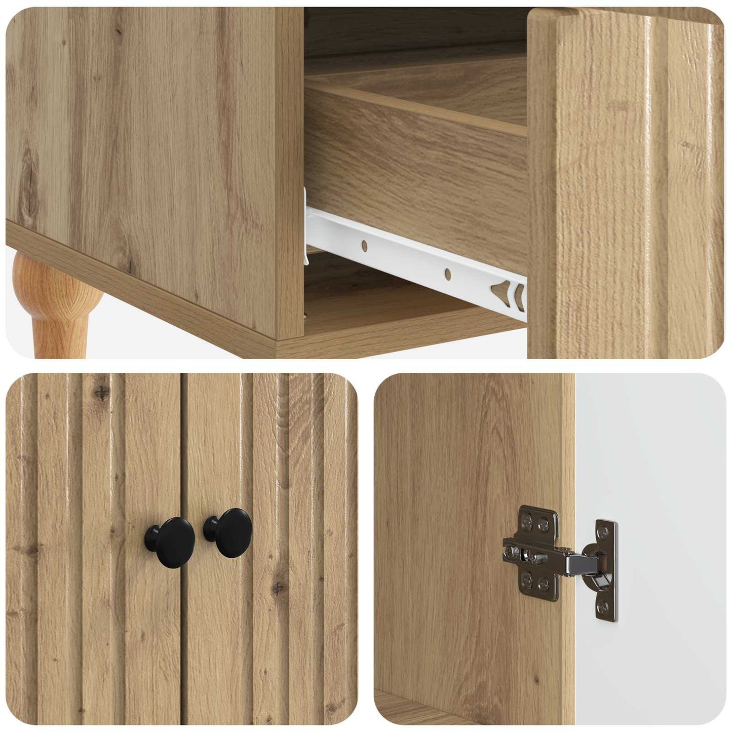 vidaXL Πλαϊνό γραφείο Artisan Δρυς 66 x 34,5 x 95 εκ.