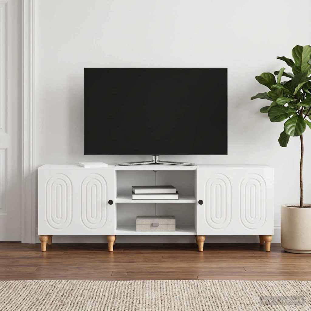 vidaXL Ντουλάπι TV 150 x 31 x 50 εκ. Γυαλιστερό Λευκό