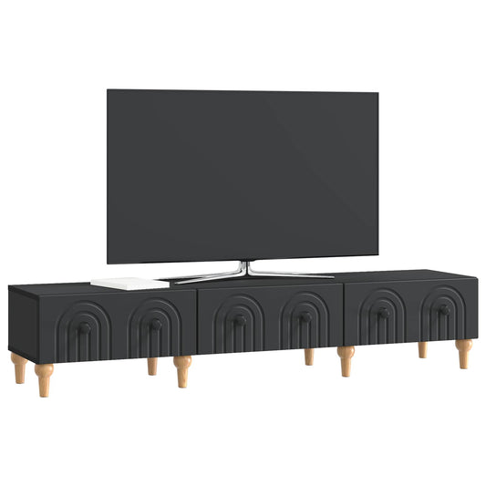 vidaXL Ντουλάπι TV Μαύρο 147 x 34,5 x 30 εκ Επεξεργασμένο Ξύλο