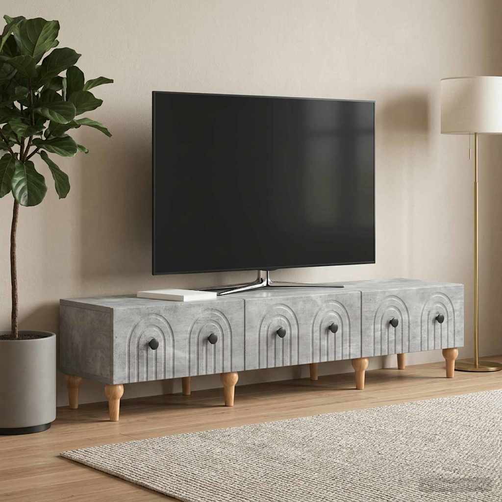 vidaXL Ντουλάπι TV με συρτάρι Γκρι Σκυροδέματος 147 x 34,5 x 30 εκ