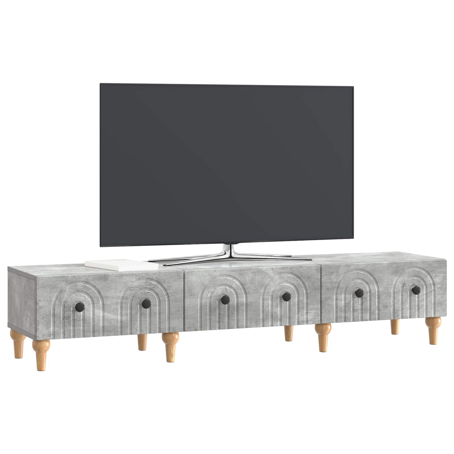 vidaXL Ντουλάπι TV με συρτάρι Γκρι Σκυροδέματος 147 x 34,5 x 30 εκ