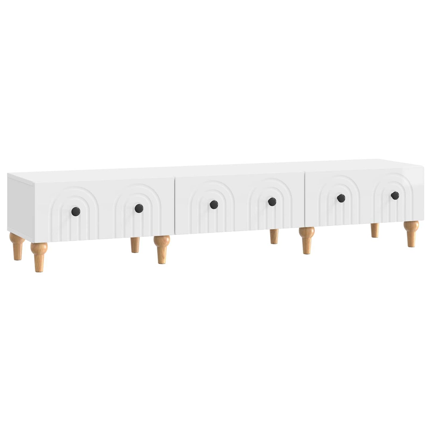 vidaXL Ντουλάπι TV με συρτάρι Γυαλιστερό Λευκό 147 x 34,5 x 30 εκ
