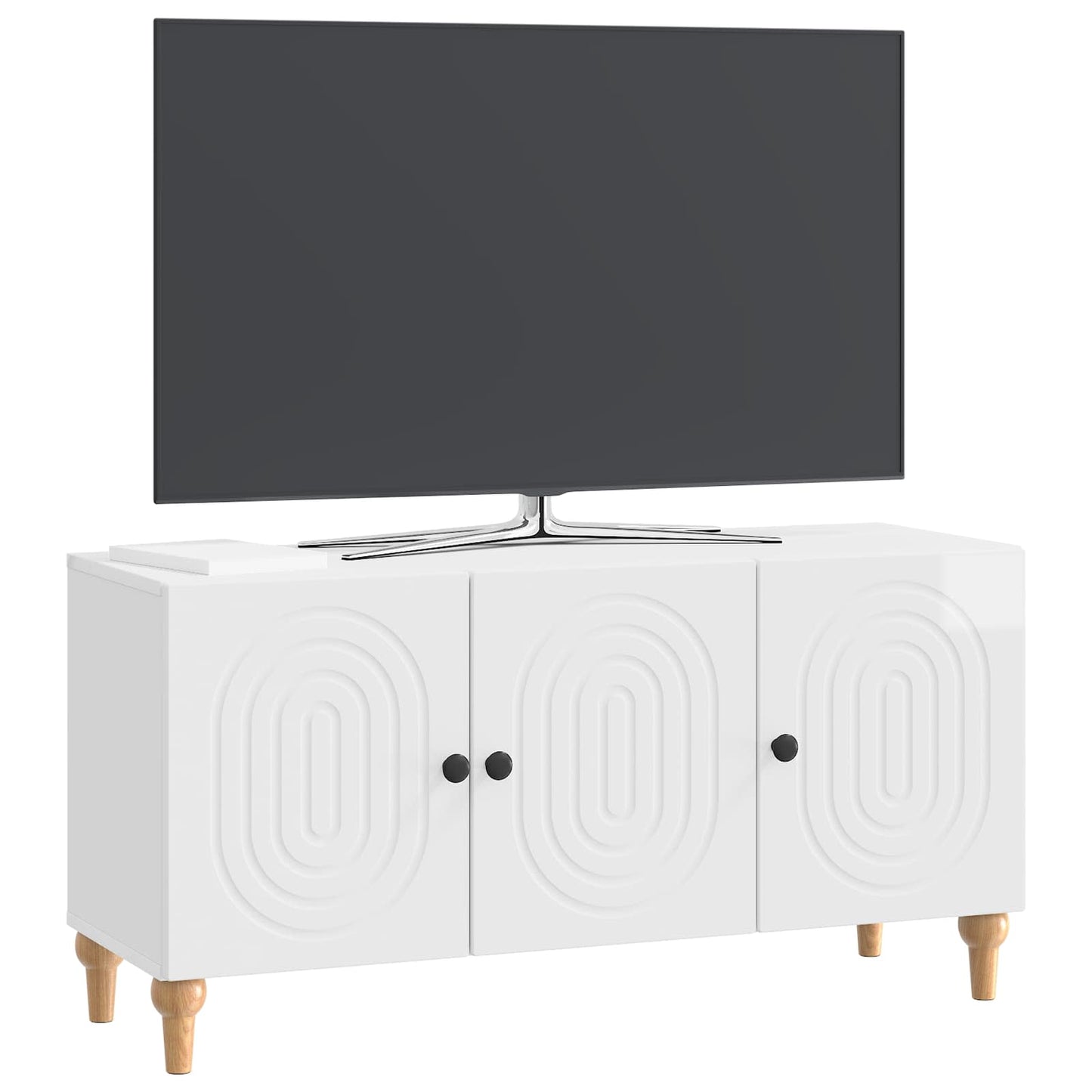 vidaXL Ντουλάπι TV Γυαλιστερό Λευκό 99 x 34,5 x 50 εκ.