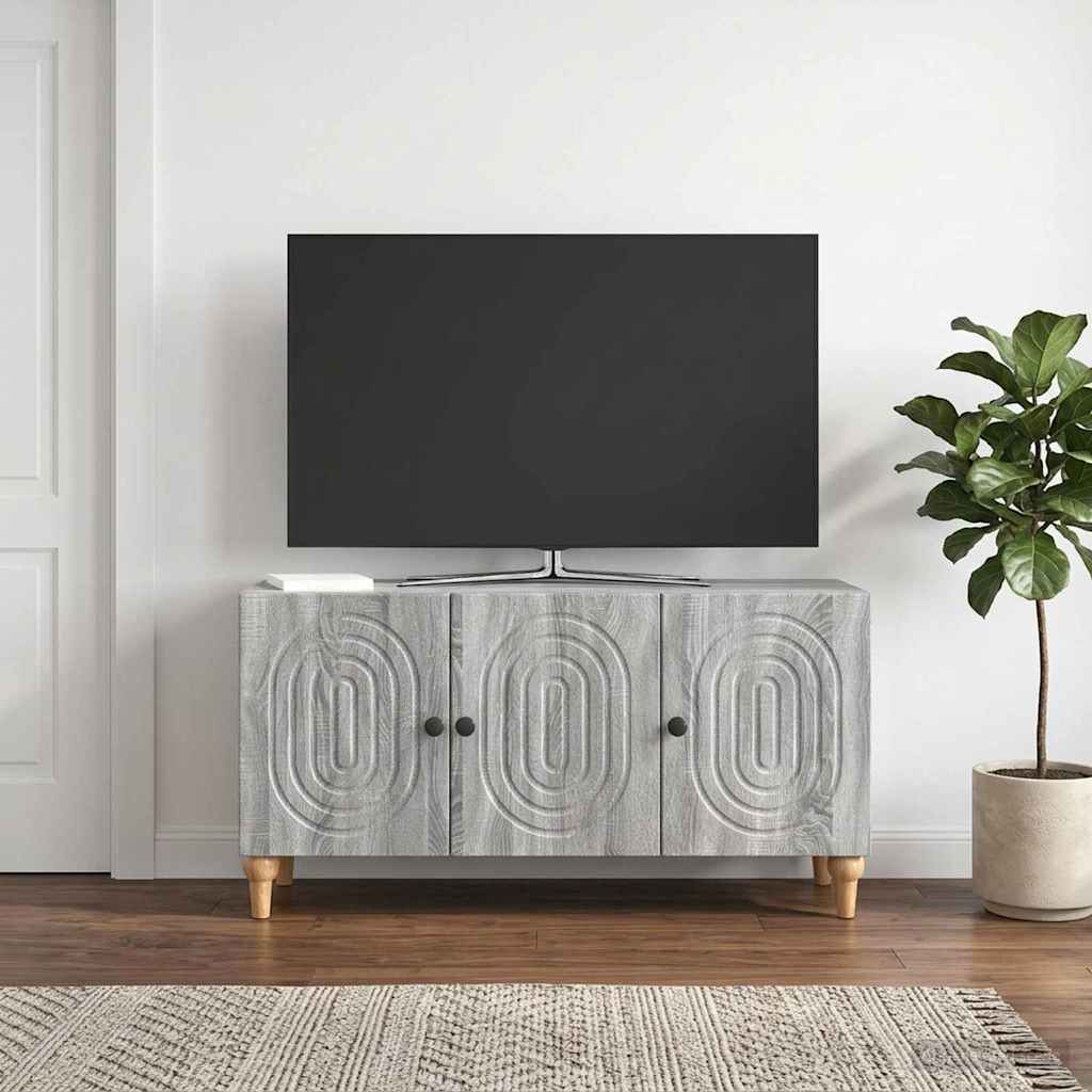 vidaXL Ντουλάπι TV 99 x 34,5 x 50 εκ. Γκρι Sonoma Επεξεργασμένο Ξύλο