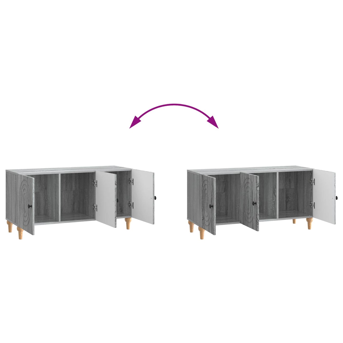vidaXL Ντουλάπι TV Γκρι Sonoma 99 x 34,5 x 50 εκ. Επεξεργασμένο Ξύλο