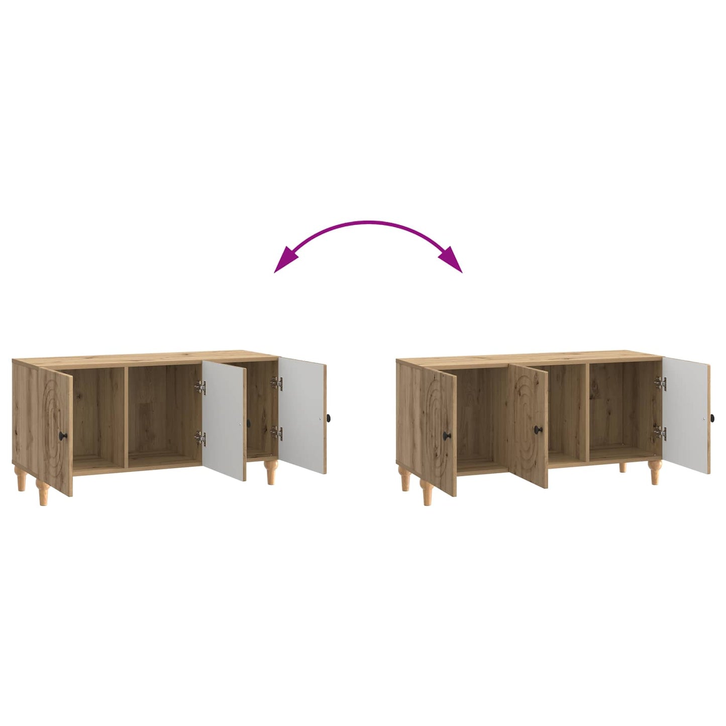 vidaXL Ντουλάπι TV Artisan Δρυς 99 x 34,5 x 50 εκ. Επεξεργασμένο Ξύλο