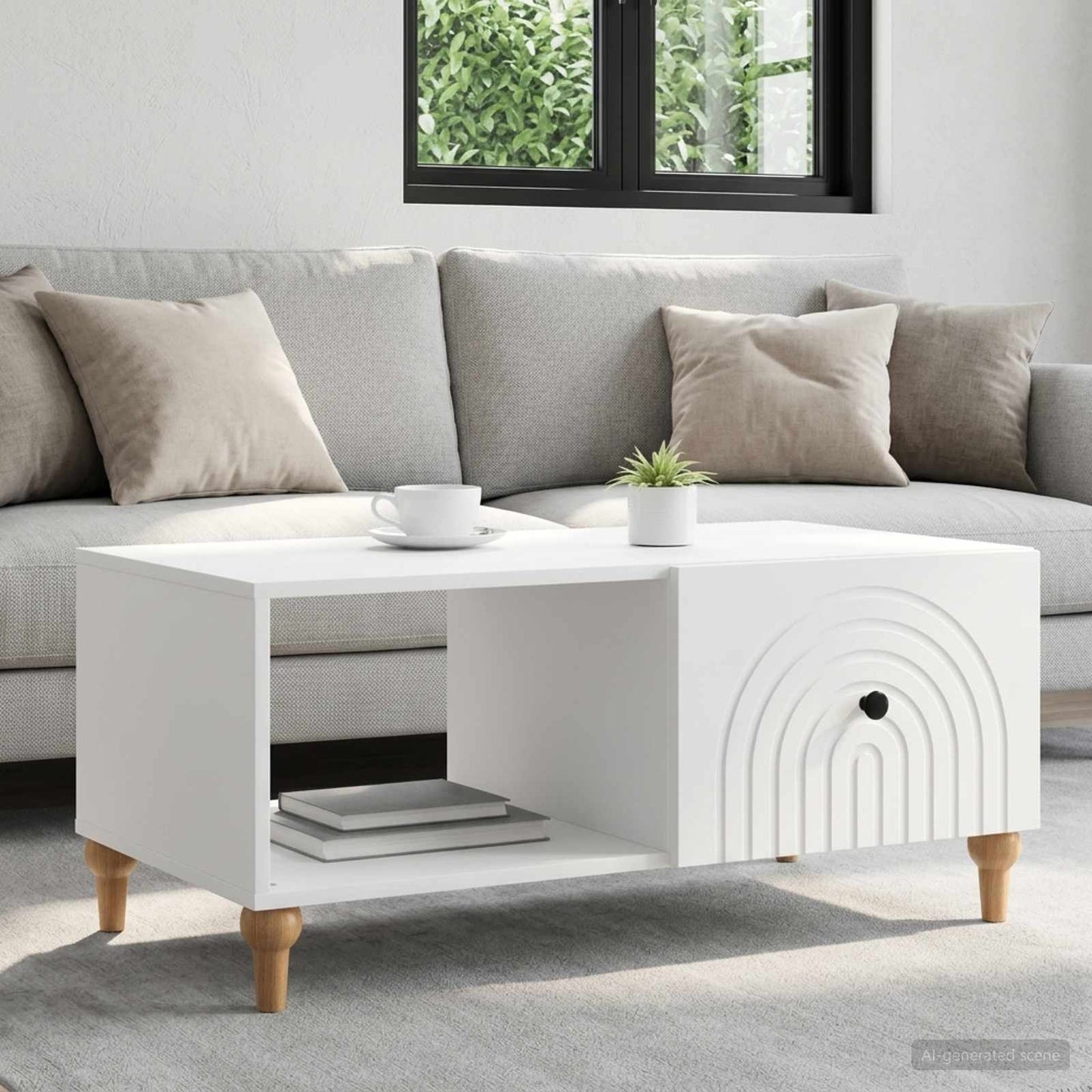 vidaXL Τραπεζάκι σαλονιού Λευκό 90 x 50 x 40 cm Επεξεργασμένο Ξύλο