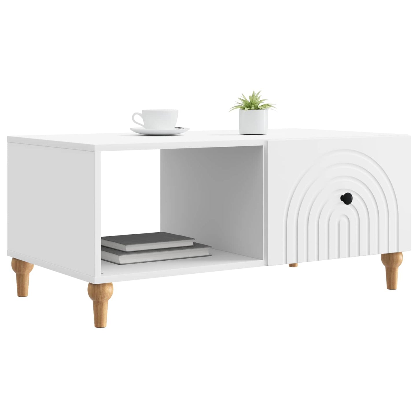 vidaXL Τραπεζάκι σαλονιού Λευκό 90 x 50 x 40 cm Επεξεργασμένο Ξύλο