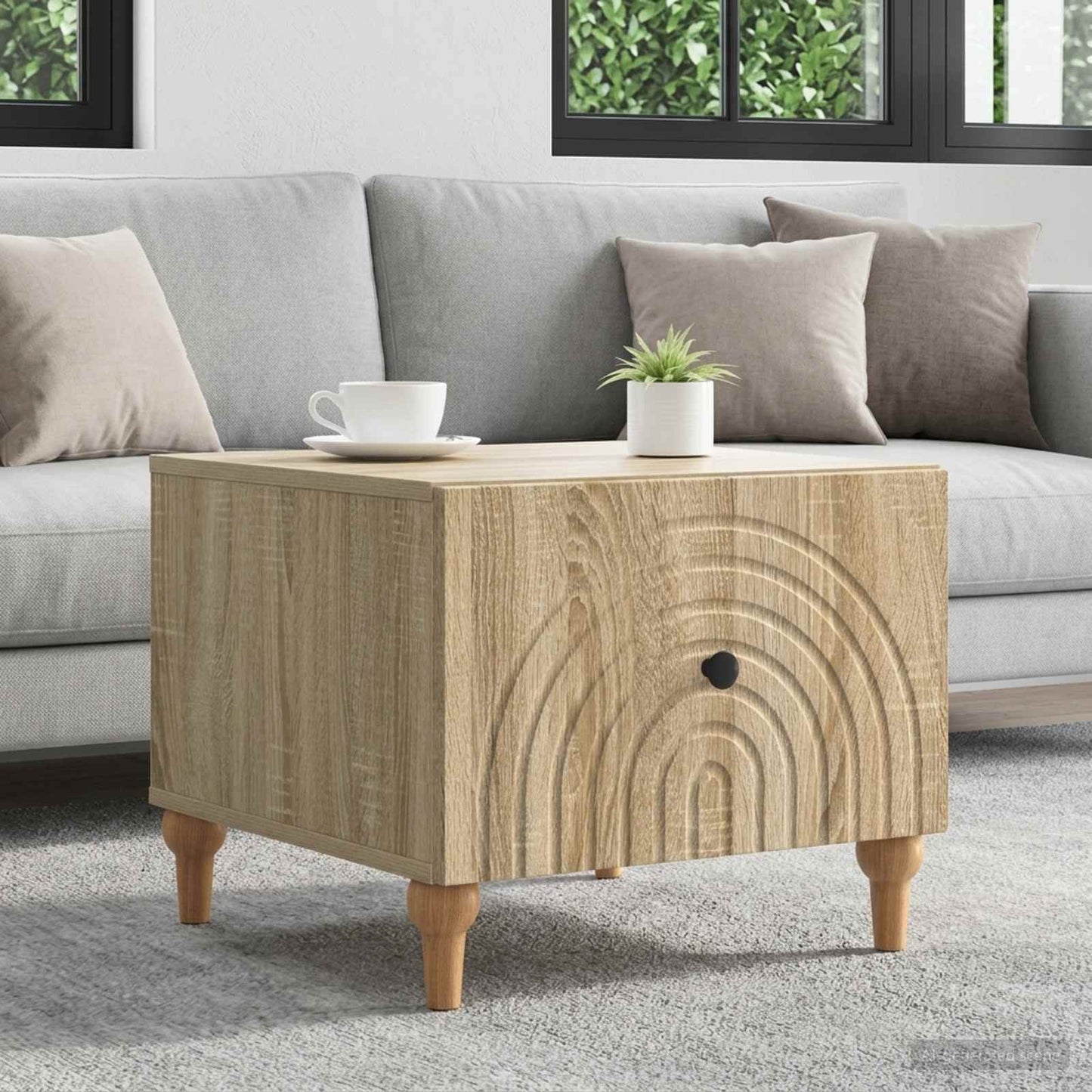 vidaXL Τραπεζάκι σαλονιού με συρτάρι Sonoma Δρυς 49 x 50 x 40 εκ