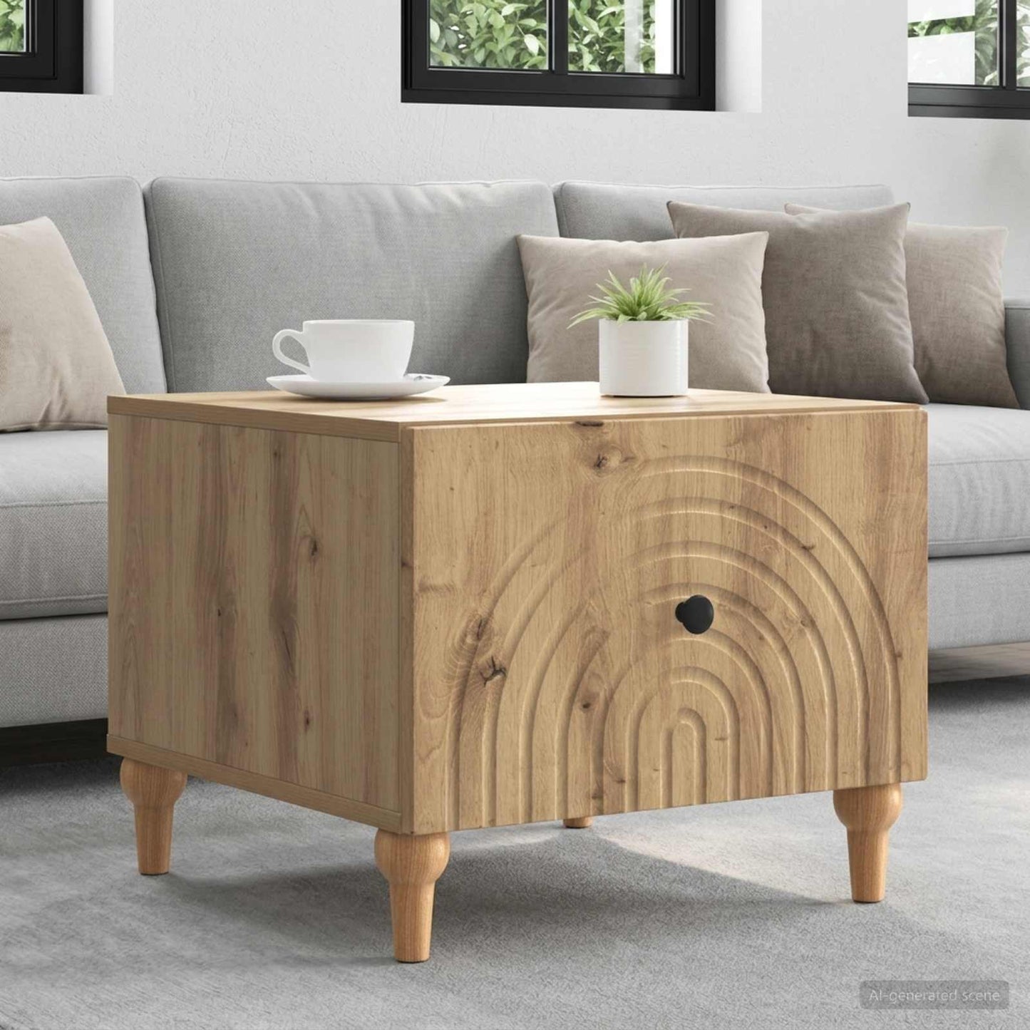 vidaXL Τραπεζάκι σαλονιού Artisan Δρυς 49 x 50 x 40 εκ