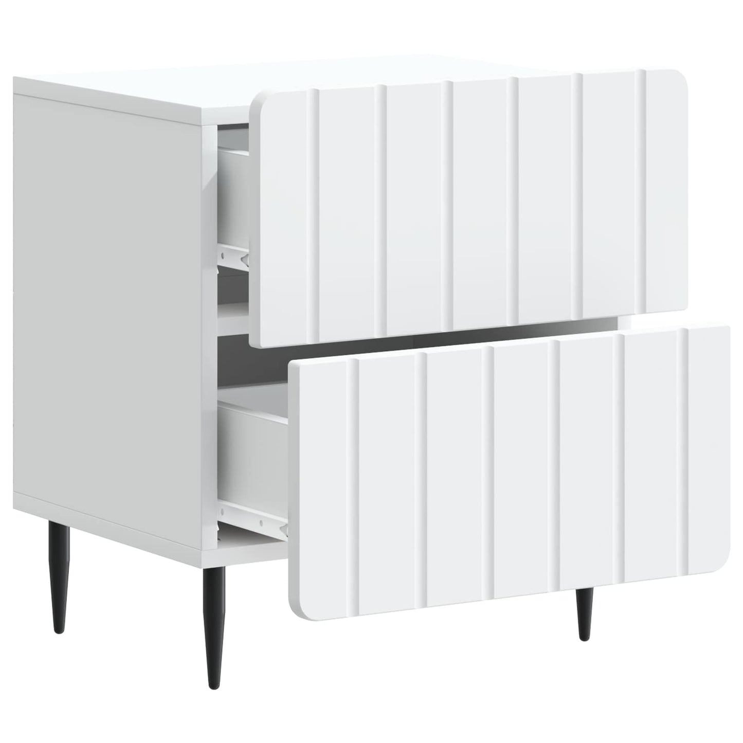 vidaXL Κομοδίνο Λευκό 43 x 34,5 x 49,5 εκ Επεξεργασμένο Ξύλο
