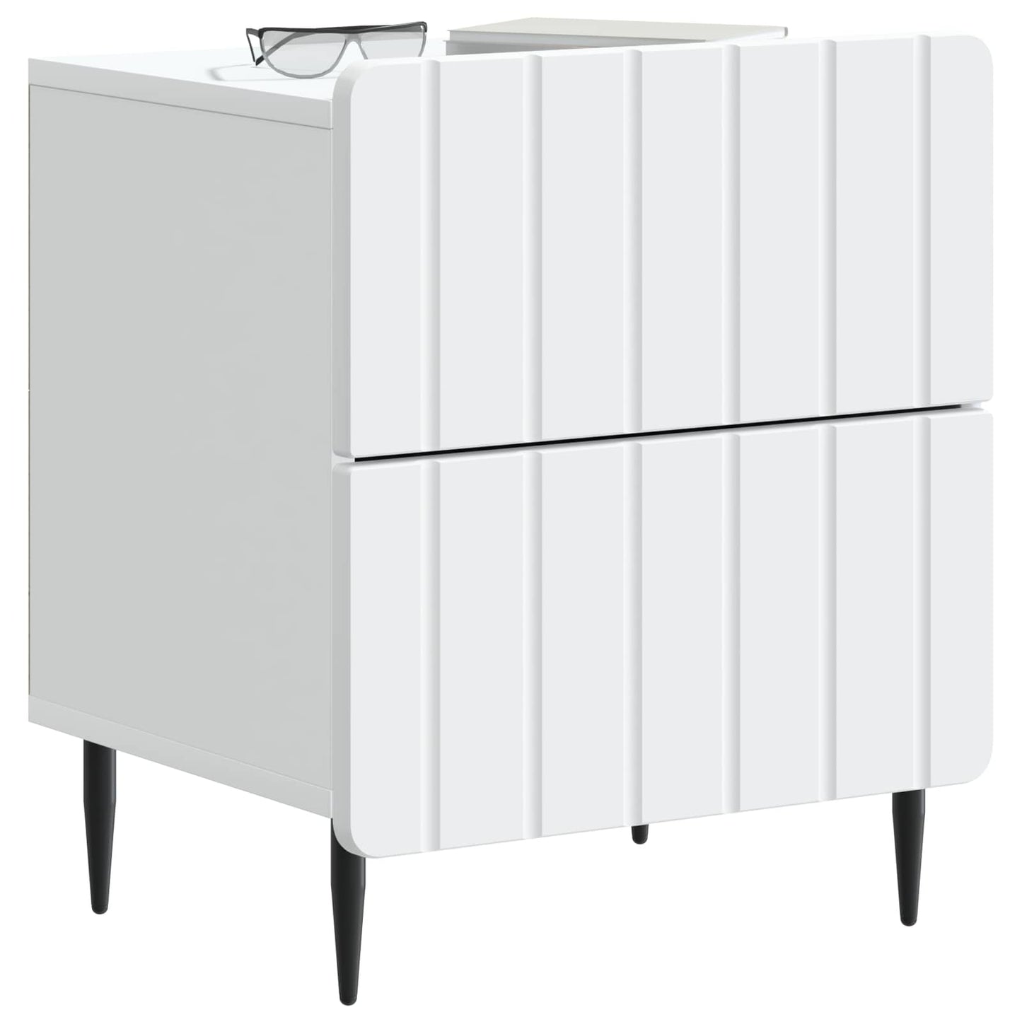 vidaXL Κομοδίνο Λευκό 43 x 34,5 x 49,5 εκ Επεξεργασμένο Ξύλο