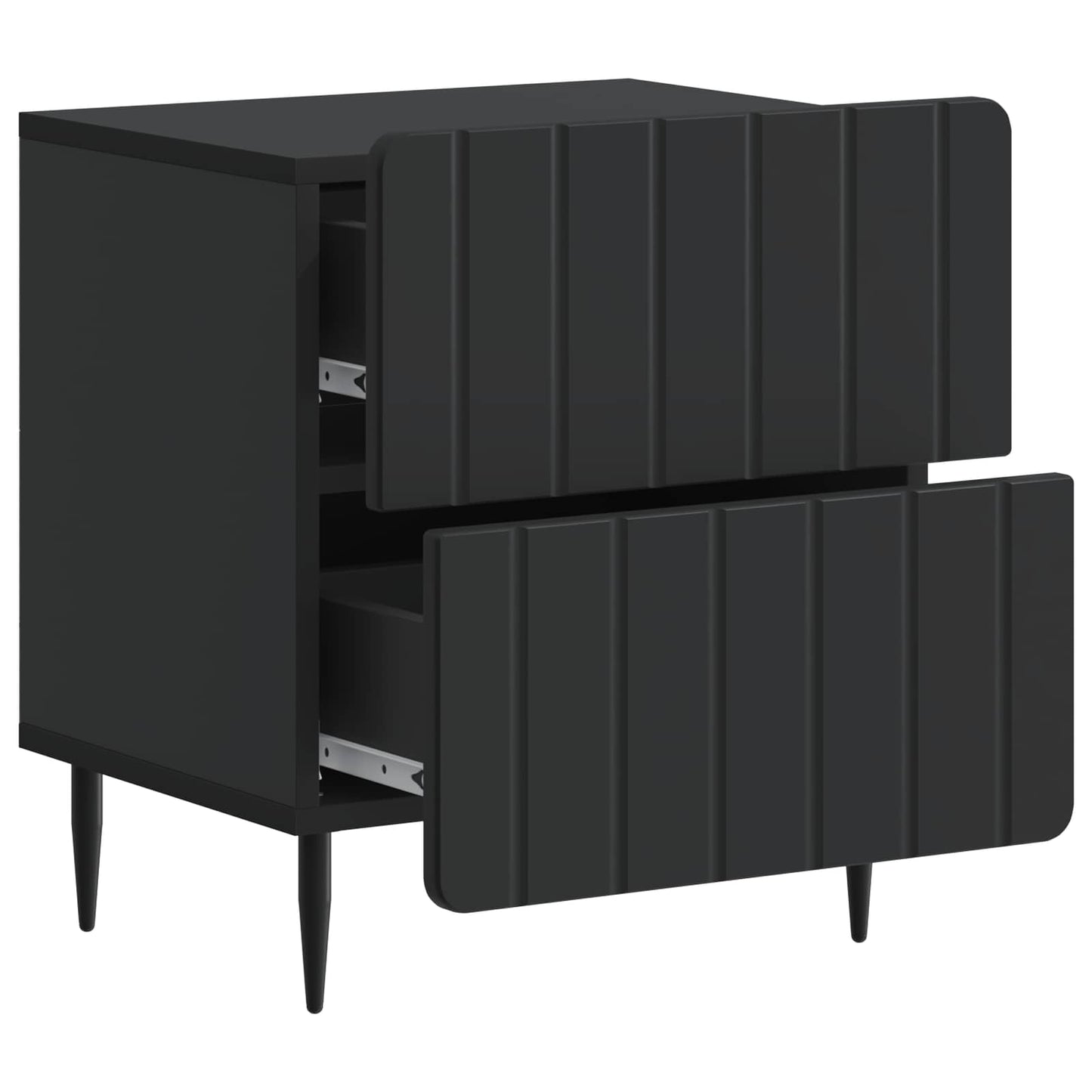 vidaXL Κομοδίνο Μαύρο 43 x 34,5 x 49,5 εκ Επεξεργασμένο Ξύλο