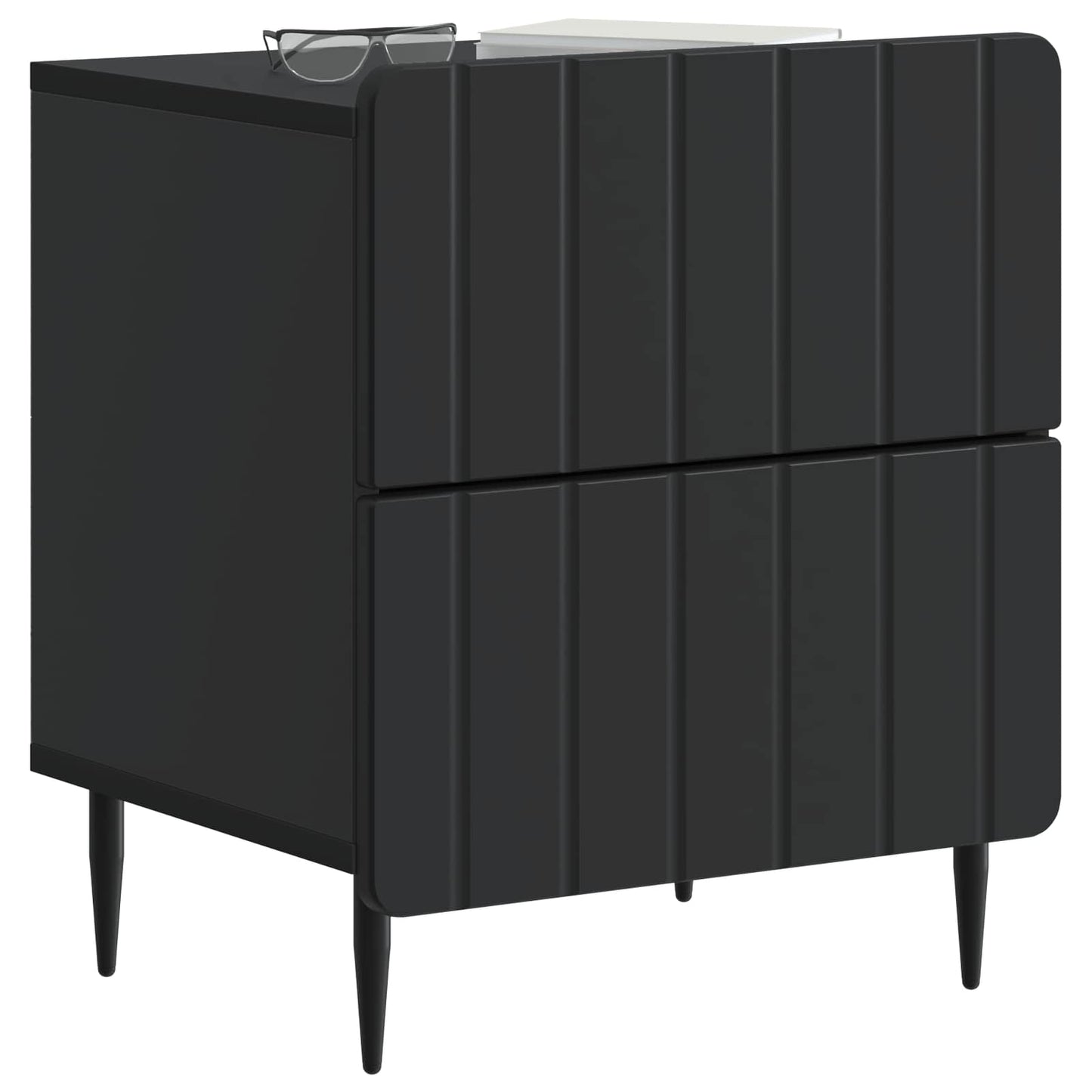 vidaXL Κομοδίνο Μαύρο 43 x 34,5 x 49,5 εκ Επεξεργασμένο Ξύλο