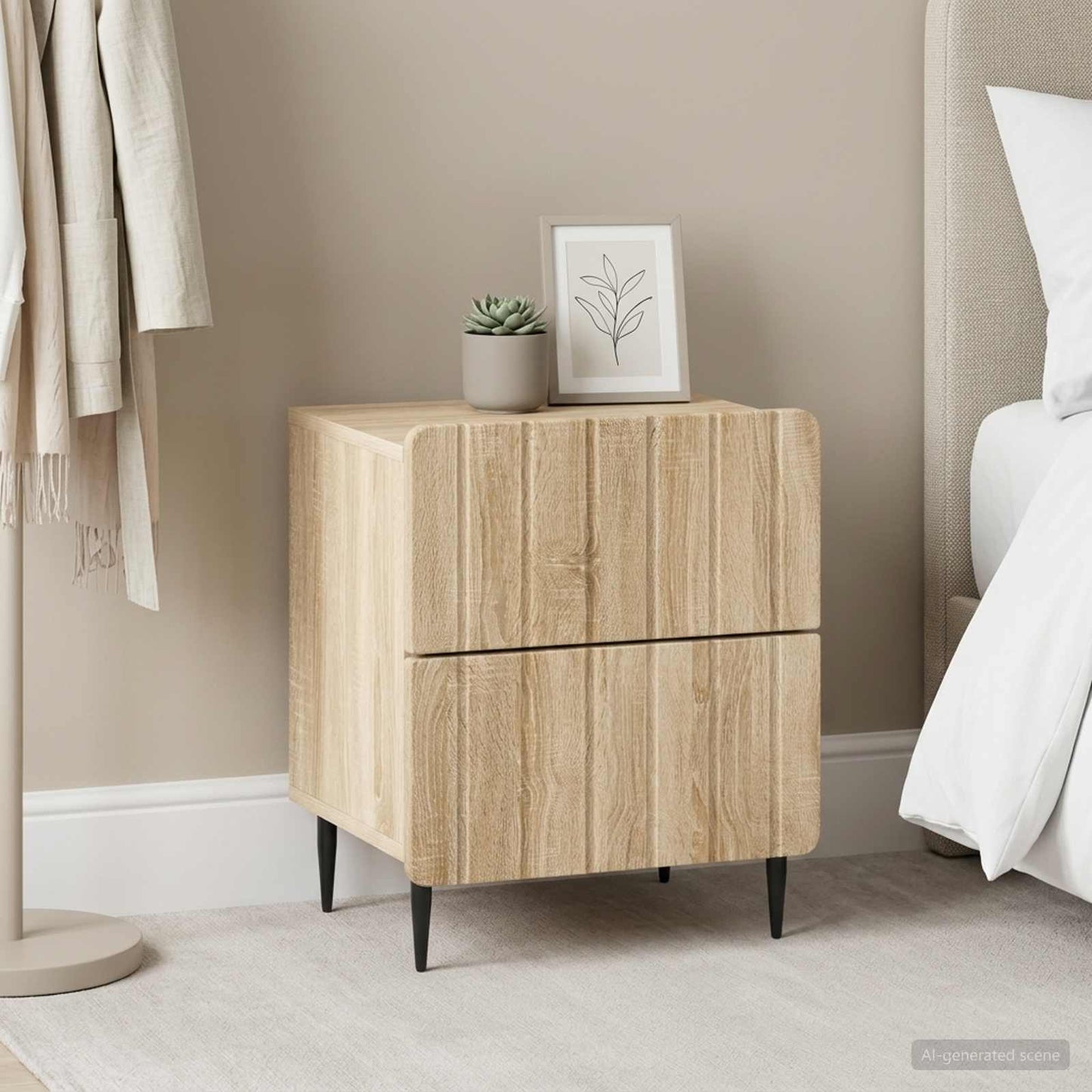 vidaXL Κομοδίνο 2 τμχ. Sonoma Δρυς 43 x 34,5 x 49,5 εκ