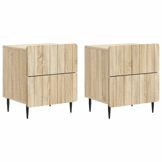 vidaXL Κομοδίνο 2 τμχ. Sonoma Δρυς 43 x 34,5 x 49,5 εκ