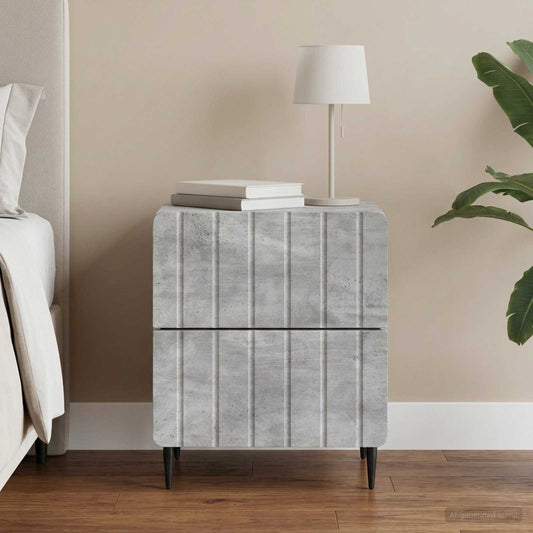vidaXL Κομοδίνο με συρτάρι Γκρι Σκυροδέματος 43 x 34,5 x 49,5 εκ