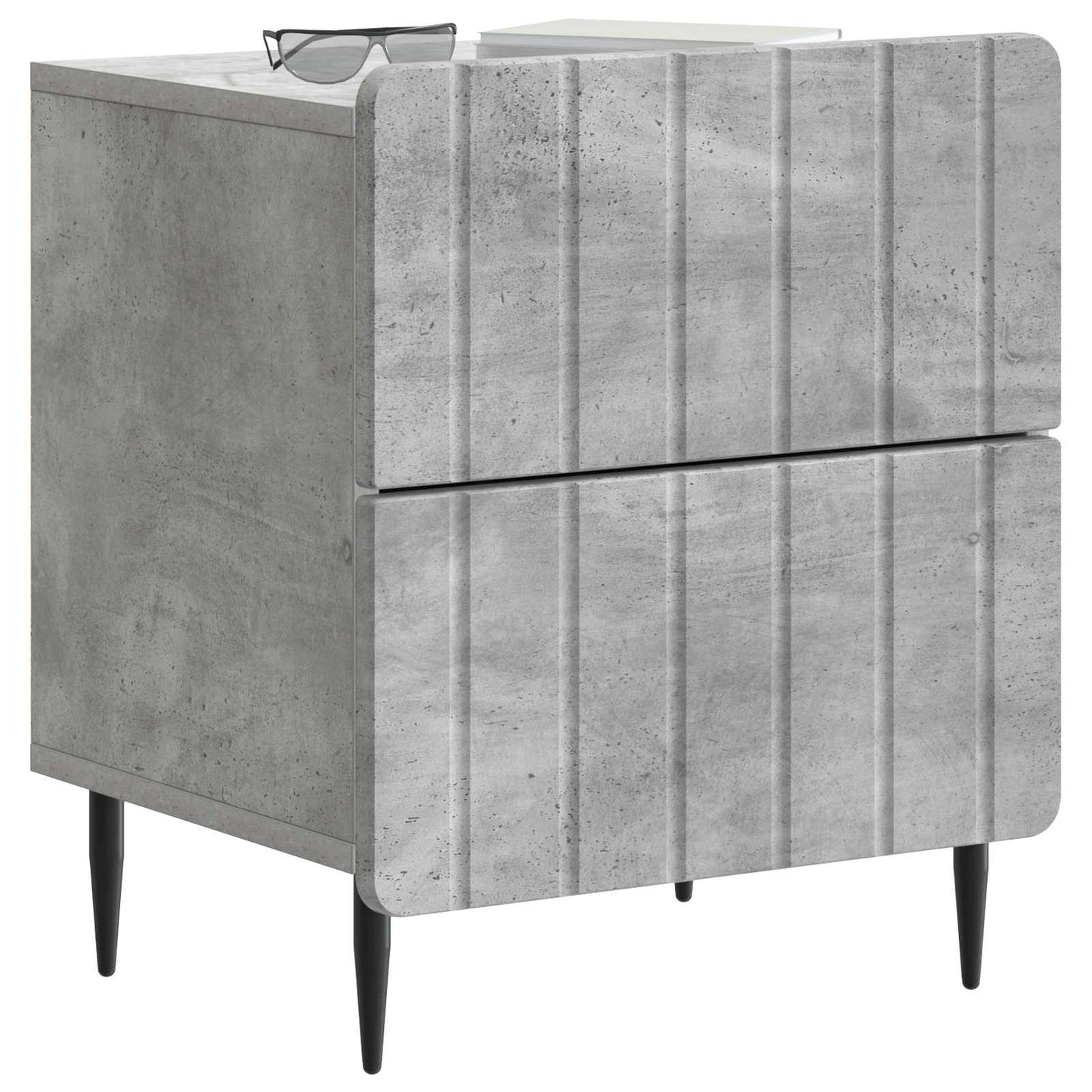 vidaXL Κομοδίνο με συρτάρι Γκρι Σκυροδέματος 43 x 34,5 x 49,5 εκ