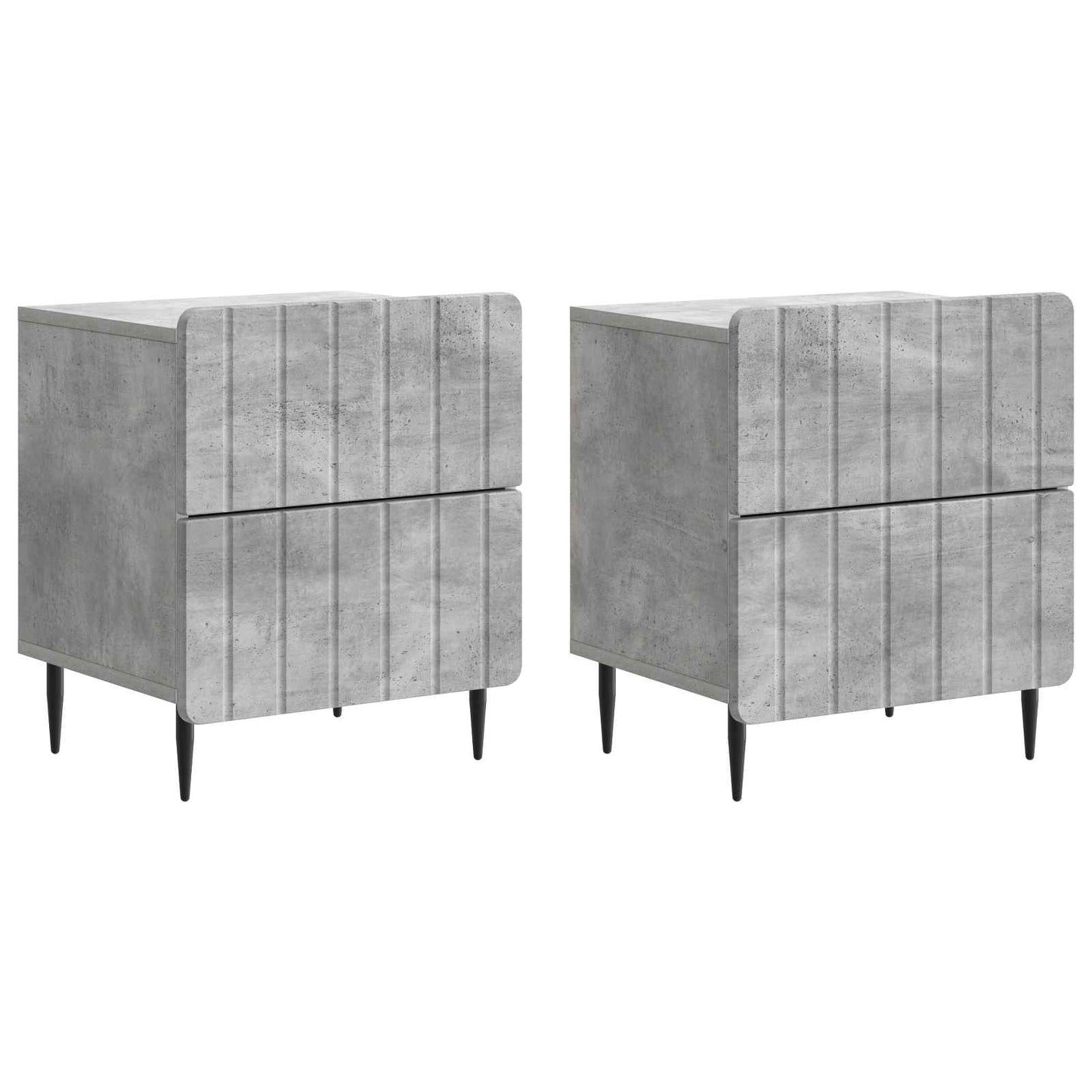 vidaXL Κομοδίνο 2 τμχ. Γκρι Σκυροδέματος 43 x 34,5 x 49,5 εκ