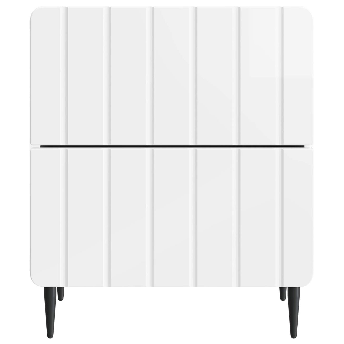 vidaXL Κομοδίνο 2 τμχ. Γυαλιστερό Λευκό 43 x 34,5 x 49,5 εκ