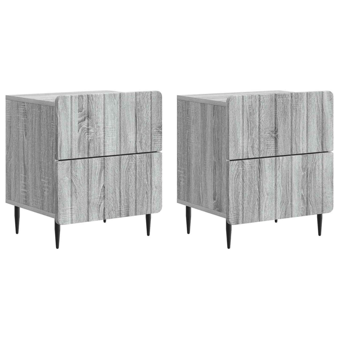 vidaXL Κομοδίνο 2 τμχ. Γκρι Sonoma 43 x 34,5 x 49,5 εκ