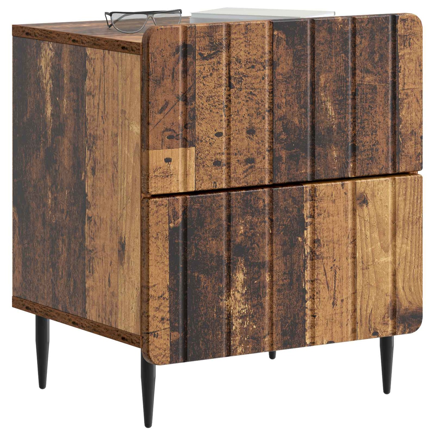 vidaXL Κομοδίνο Παλαιωμένο ξύλο 43 x 34,5 x 49,5 εκ Επεξεργασμένο Ξύλο