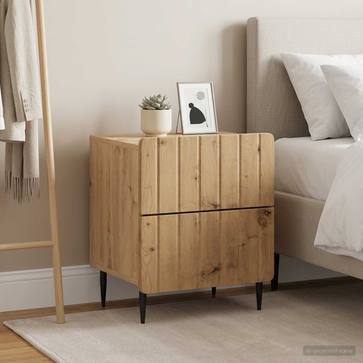 vidaXL Κομοδίνο 2 τμχ. Artisan Δρυς 43 x 34,5 x 49,5 εκ
