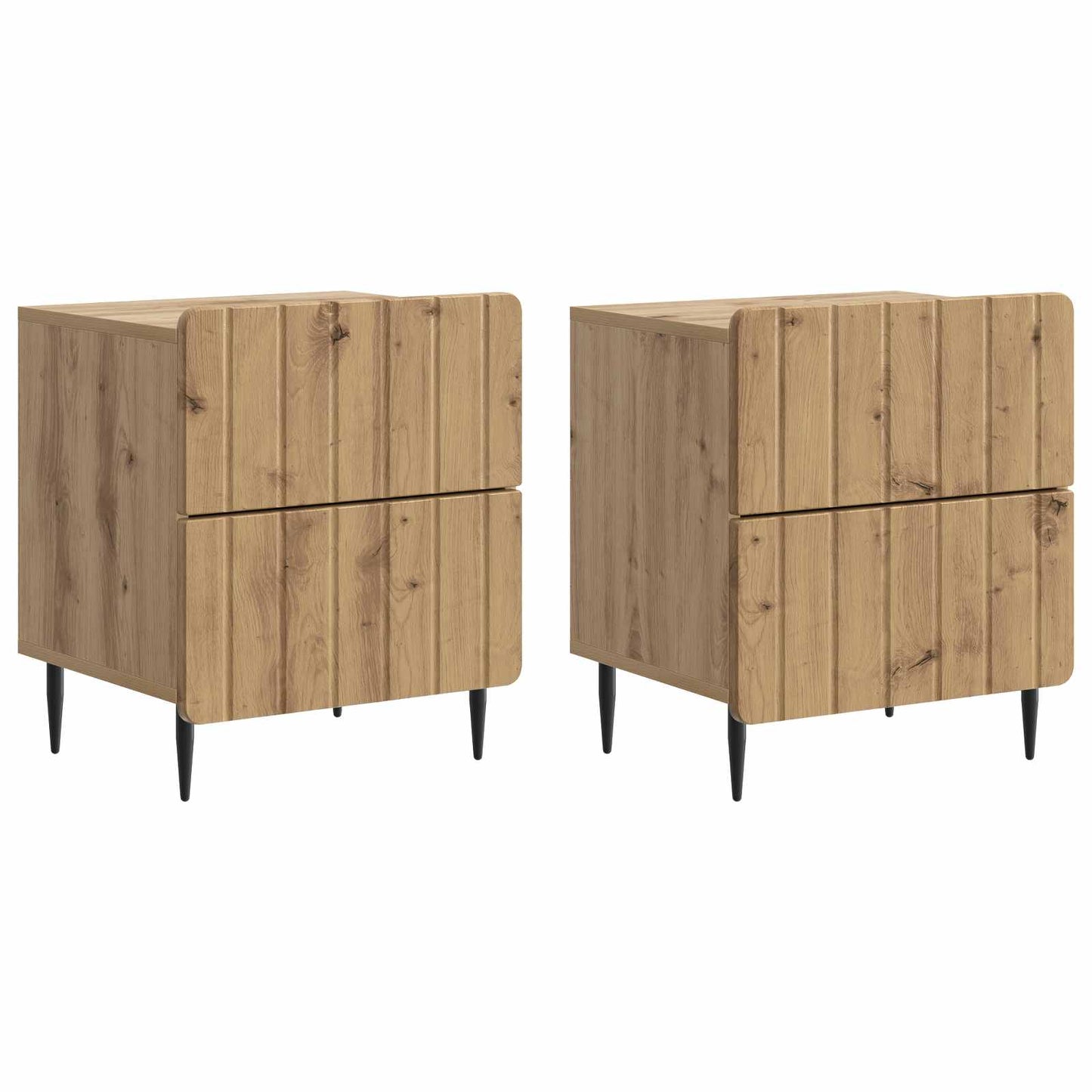 vidaXL Κομοδίνο 2 τμχ. Artisan Δρυς 43 x 34,5 x 49,5 εκ