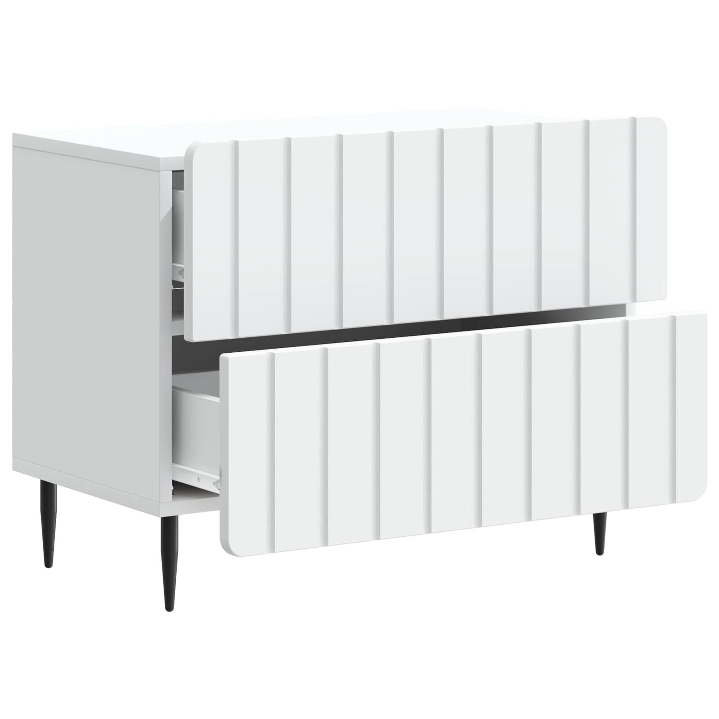 vidaXL Κομοδίνο Λευκό 62 x 34,5 x 49,5 εκ. Επεξεργασμένο Ξύλο