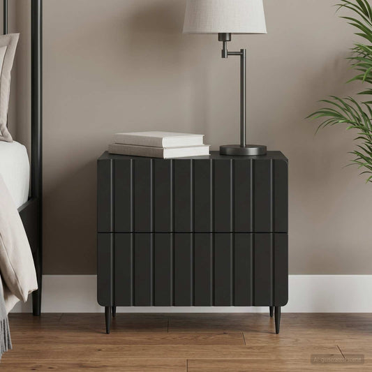 vidaXL Κομοδίνο Μαύρο 62 x 34,5 x 49,5 εκ. Επεξεργασμένο Ξύλο