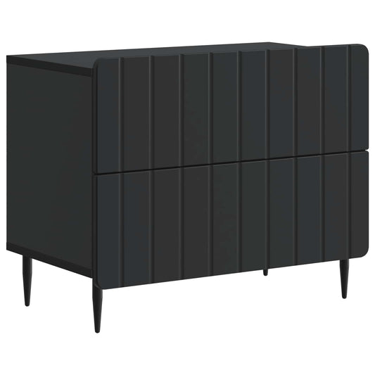 vidaXL Κομοδίνο Μαύρο 62 x 34,5 x 49,5 εκ. Επεξεργασμένο Ξύλο