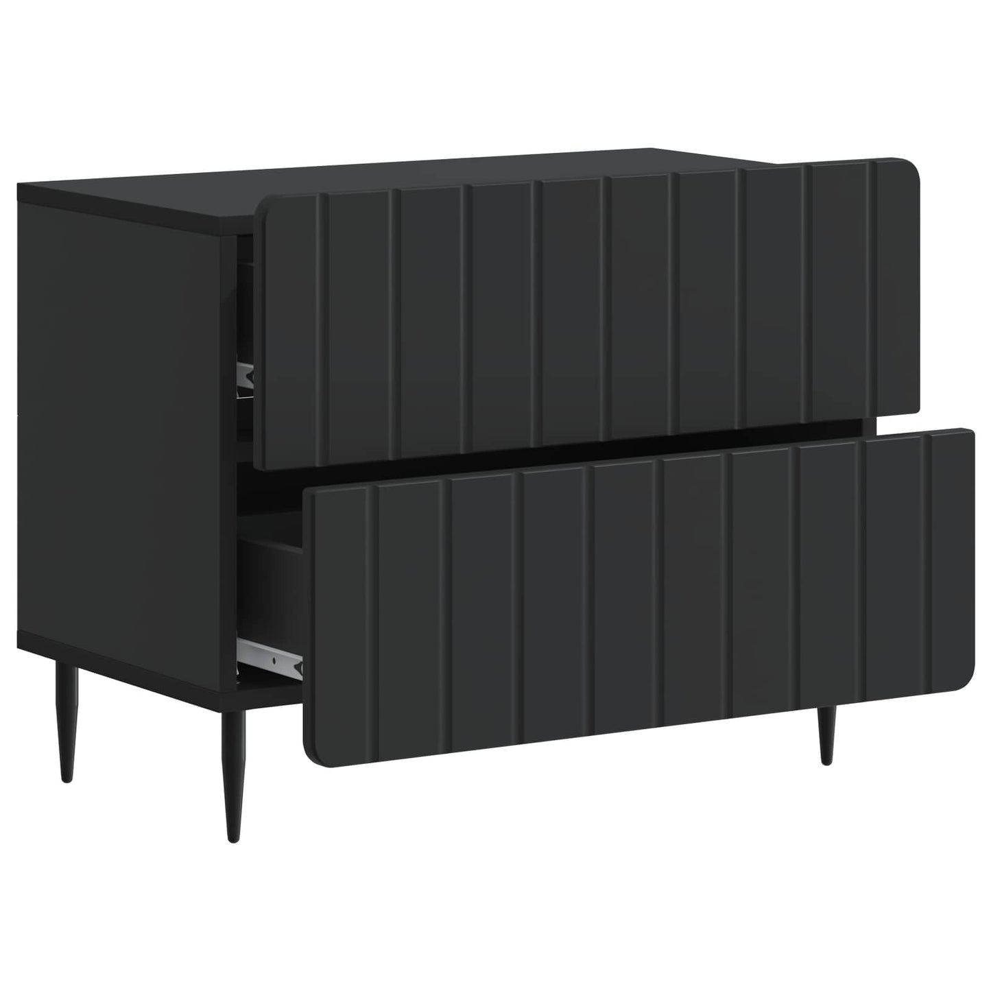 vidaXL Κομοδίνο Μαύρο 62 x 34,5 x 49,5 εκ. Επεξεργασμένο Ξύλο