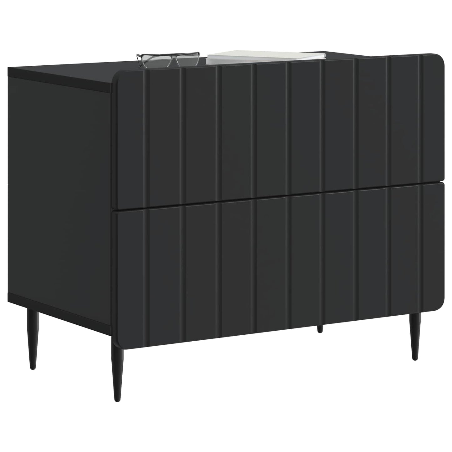 vidaXL Κομοδίνο Μαύρο 62 x 34,5 x 49,5 εκ. Επεξεργασμένο Ξύλο