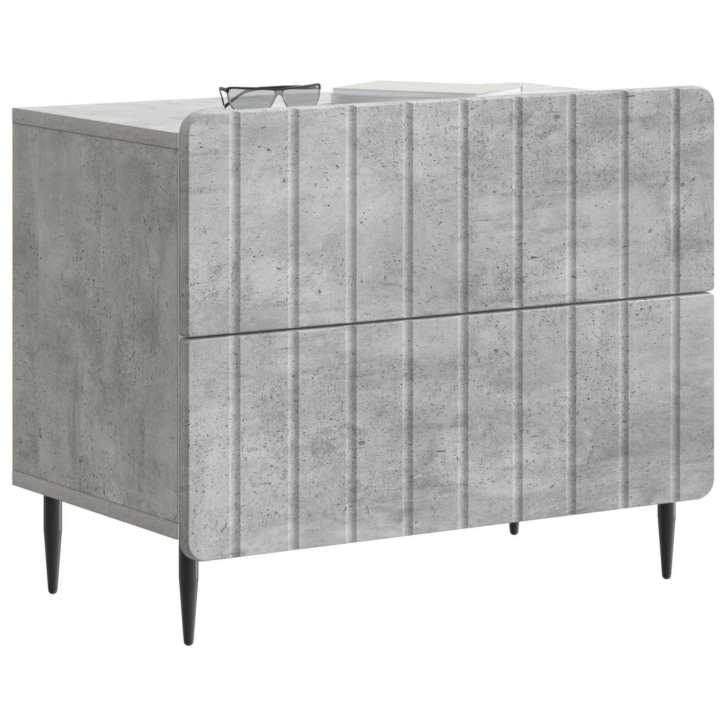 vidaXL Κομοδίνο με συρτάρι Γκρι Σκυροδέματος 62 x 34,5 x 49,5 εκ.