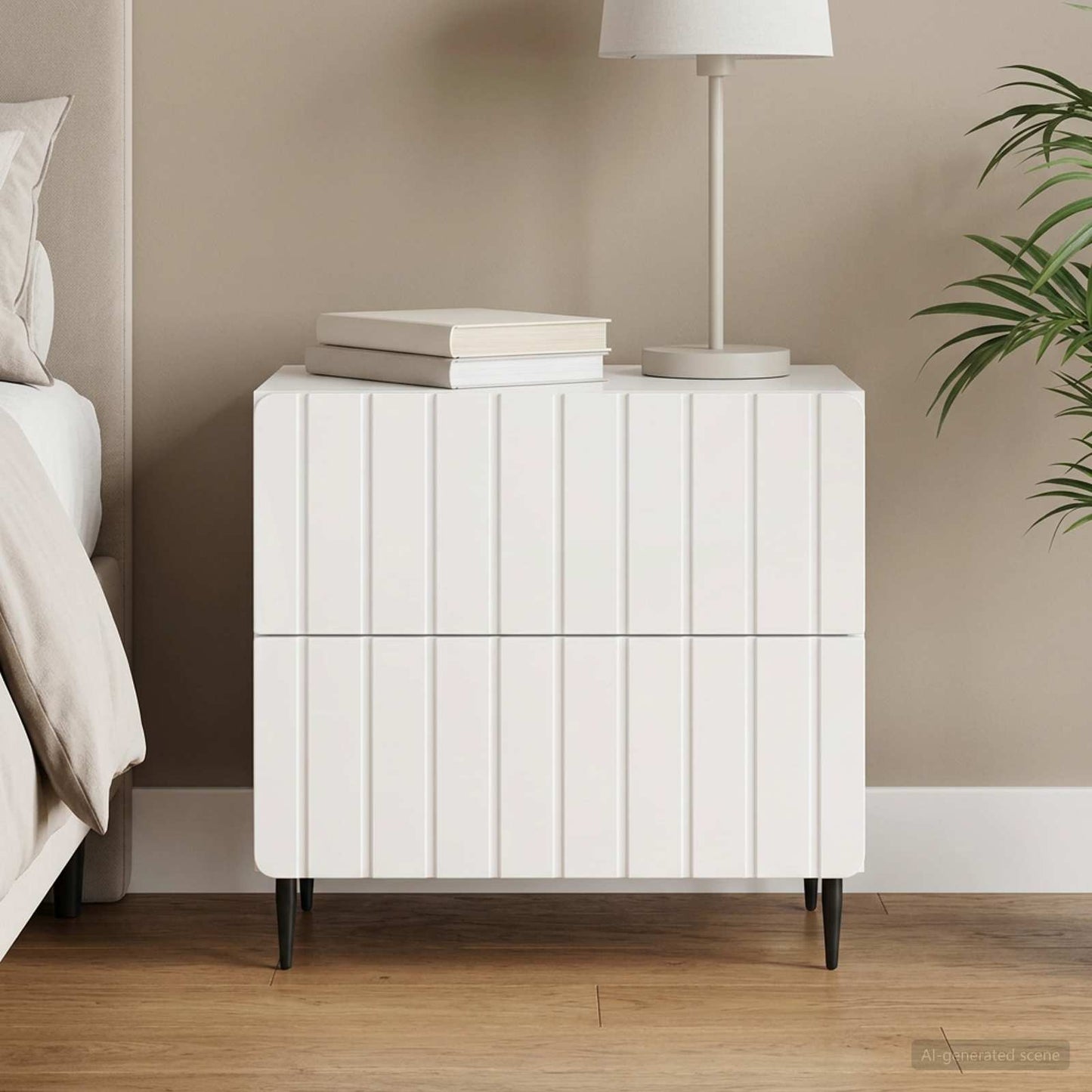 vidaXL Κομοδίνο με συρτάρι Γυαλιστερό Λευκό 62 x 34,5 x 49,5 εκ.
