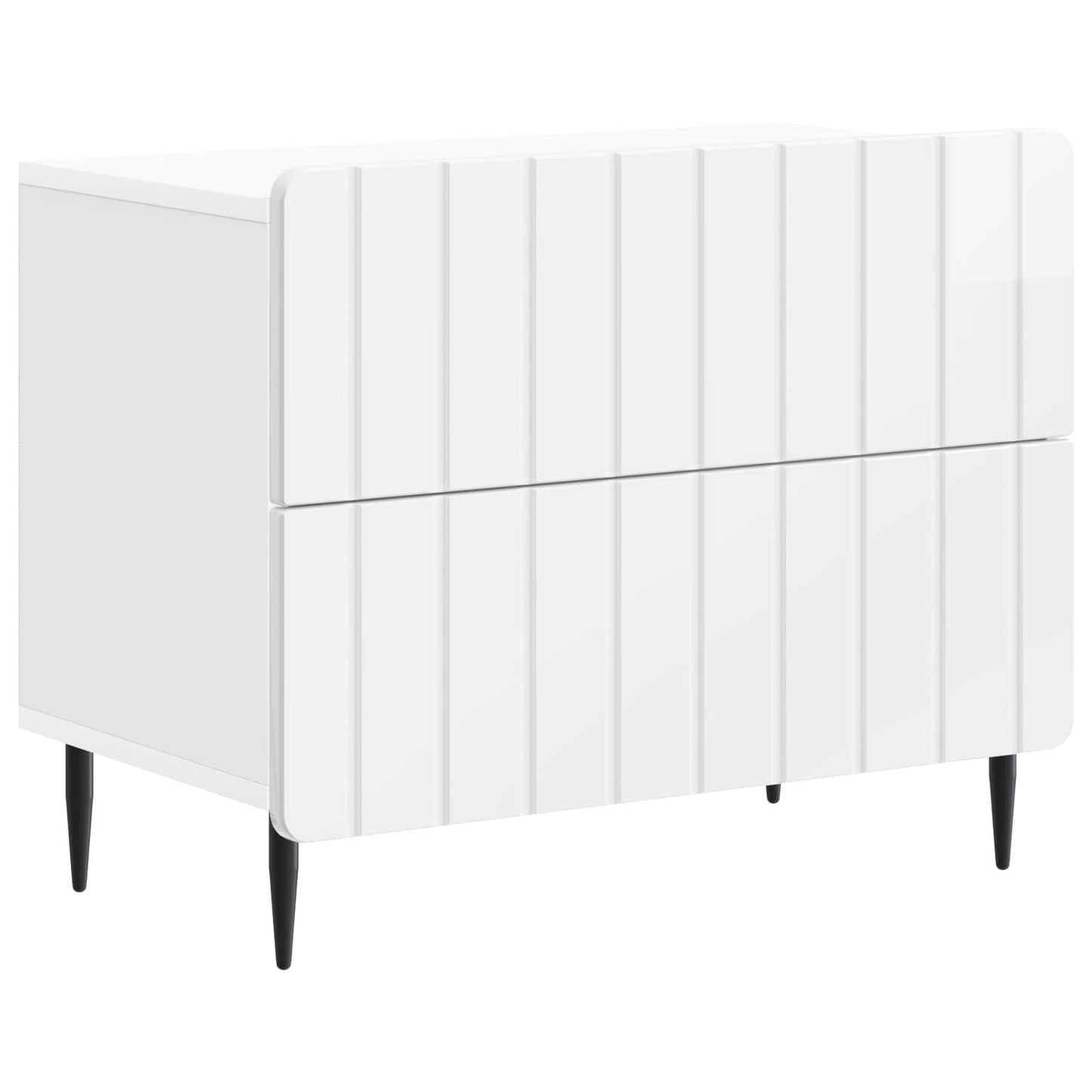 vidaXL Κομοδίνο με συρτάρι Γυαλιστερό Λευκό 62 x 34,5 x 49,5 εκ.