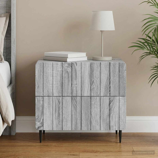 vidaXL Κομοδίνο Γκρι Sonoma 62 x 34,5 x 49,5 εκ. Επεξεργασμένο Ξύλο