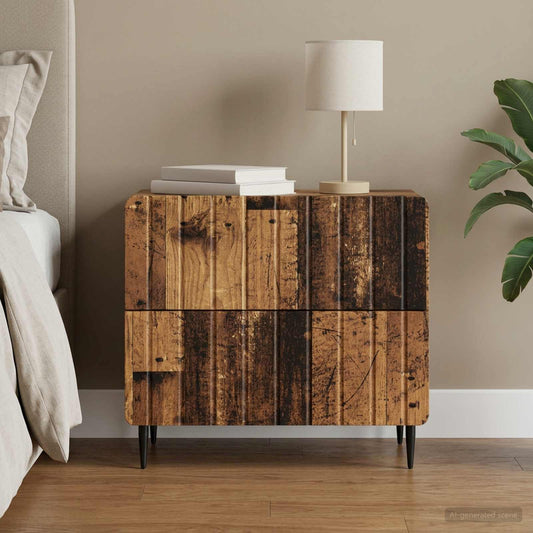 vidaXL Κομοδίνο με συρτάρι Παλαιωμένο ξύλο 62 x 34,5 x 49,5 εκ.