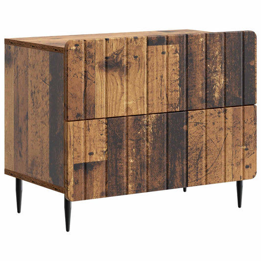 vidaXL Κομοδίνο με συρτάρι Παλαιωμένο ξύλο 62 x 34,5 x 49,5 εκ.