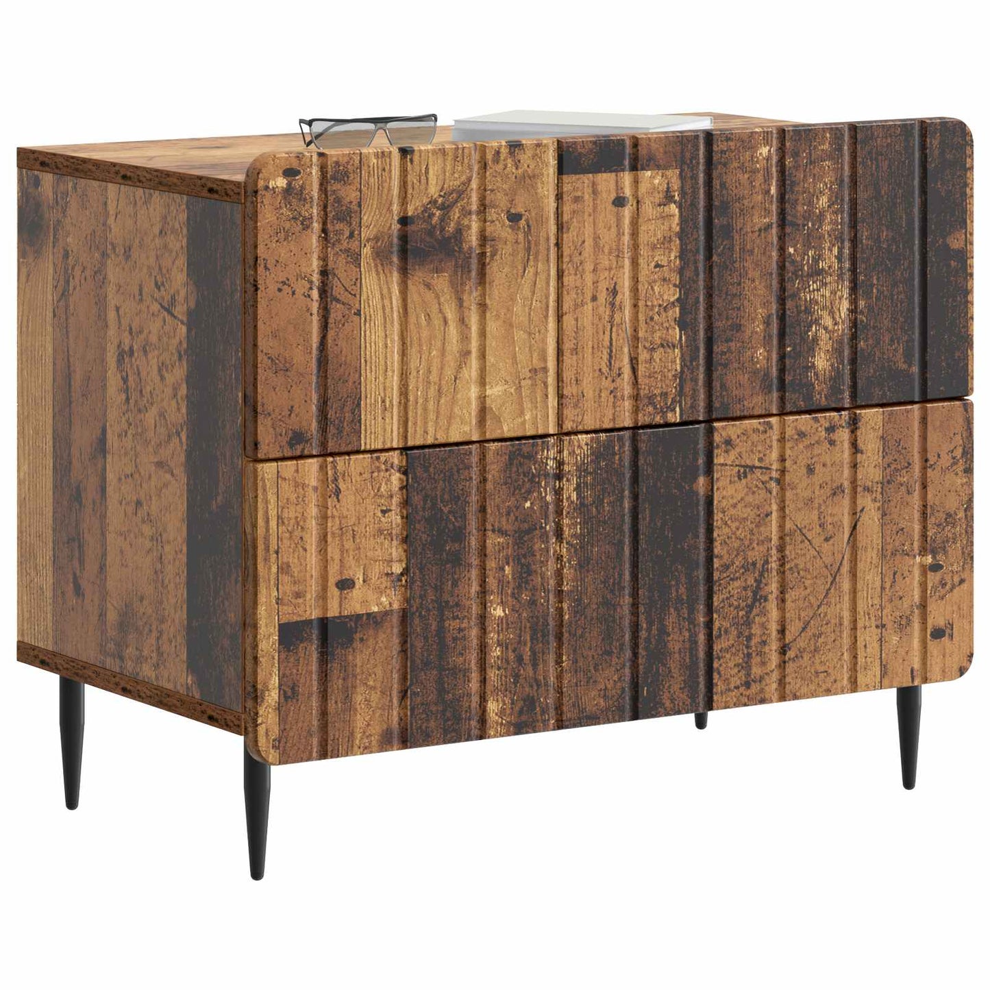 vidaXL Κομοδίνο με συρτάρι Παλαιωμένο ξύλο 62 x 34,5 x 49,5 εκ.