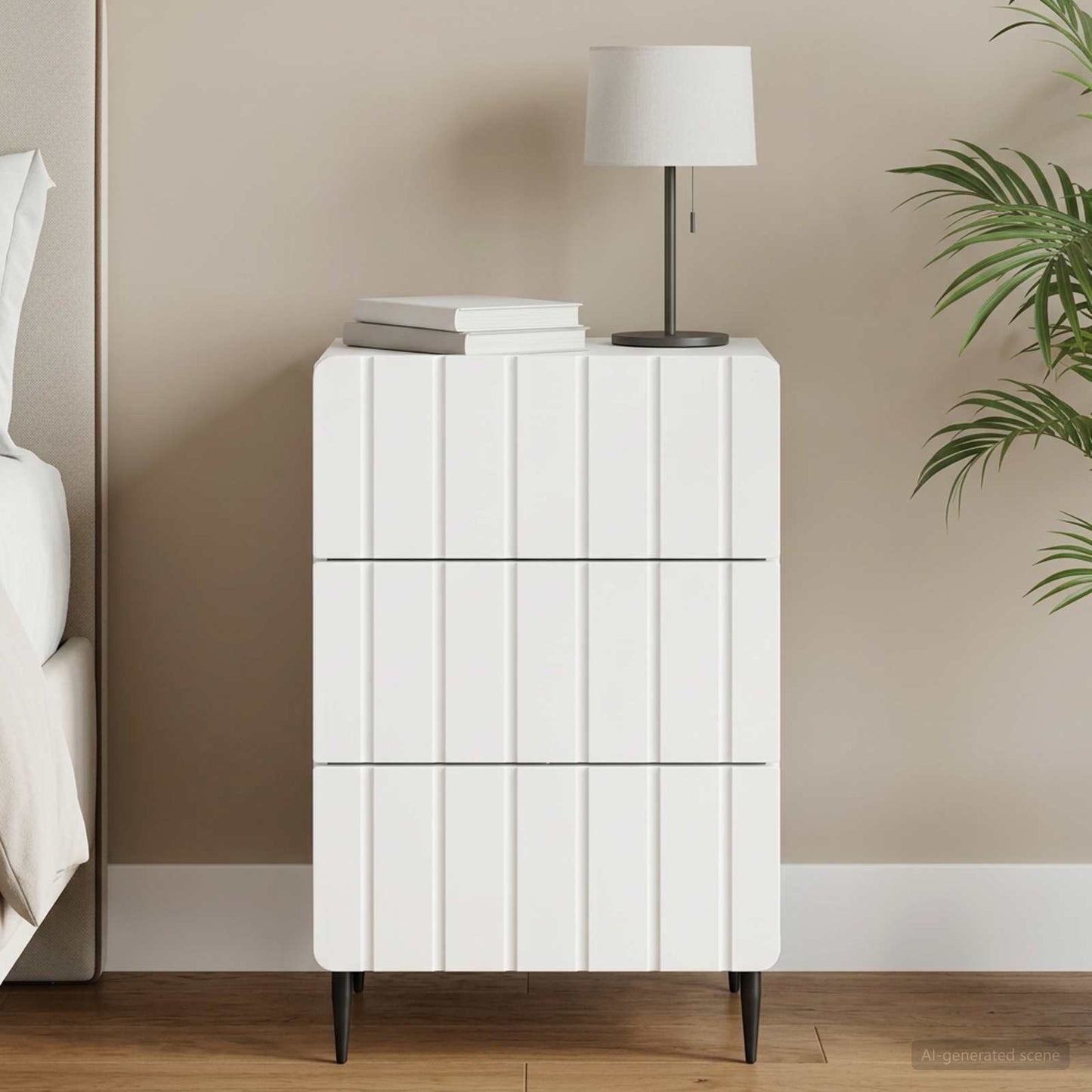 vidaXL Κομοδίνο με συρτάρι Λευκό 43x 41 x 68 εκ Επεξεργασμένο Ξύλο