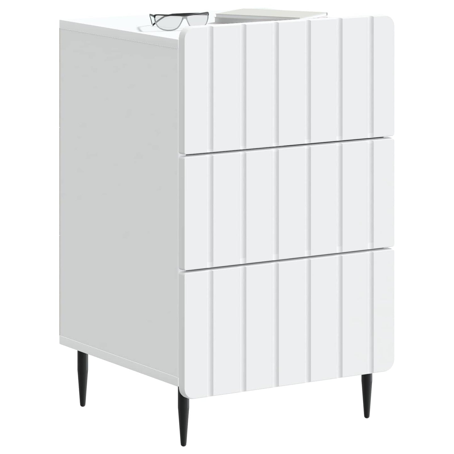 vidaXL Κομοδίνο με συρτάρι Λευκό 43x 41 x 68 εκ Επεξεργασμένο Ξύλο