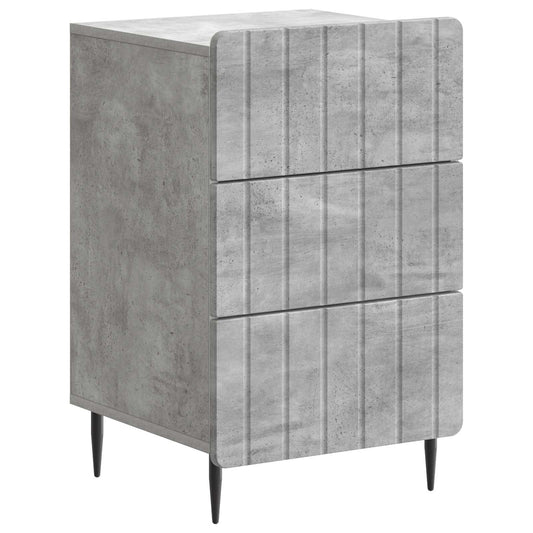 vidaXL Κομοδίνο Γκρι Σκυροδέματος 43x 41 x 68 εκ Επεξεργασμένο Ξύλο
