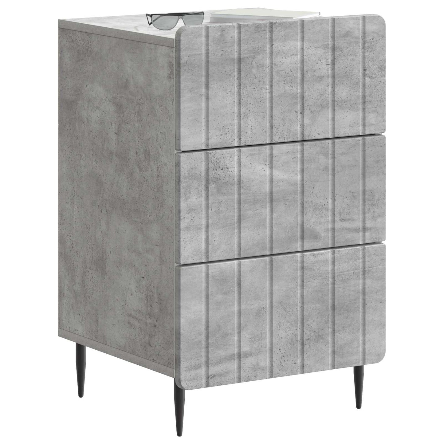 vidaXL Κομοδίνο Γκρι Σκυροδέματος 43x 41 x 68 εκ Επεξεργασμένο Ξύλο