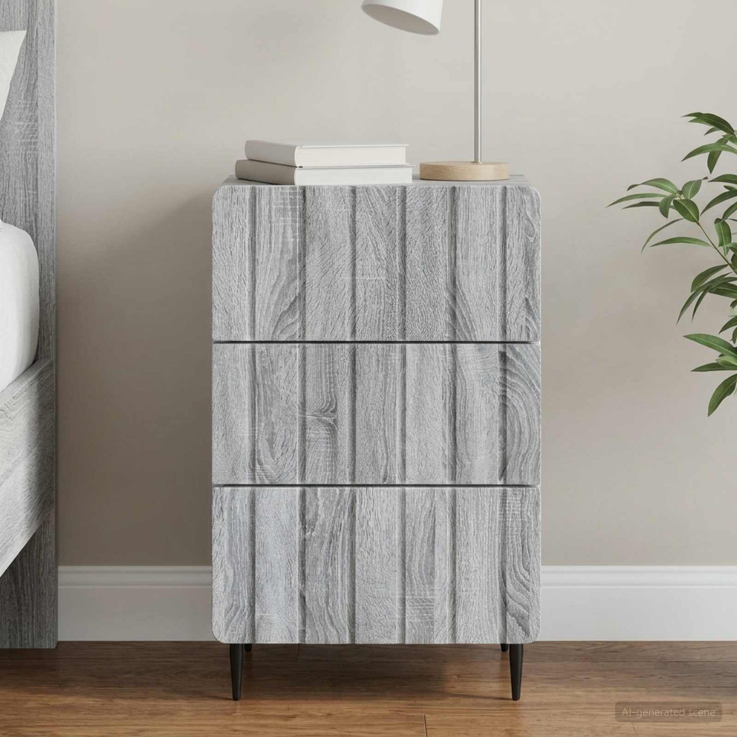vidaXL Κομοδίνο Γκρι Sonoma 43x 41 x 68 εκ Επεξεργασμένο Ξύλο